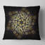 Motif de fleur noir et jaune fractal - coussin imprimé abstrait-29604504-29604508