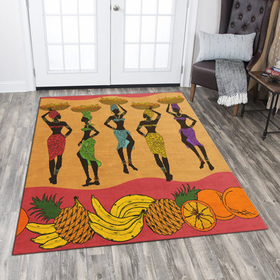 Non-Slip Area Rug, 100% Polyester, 47.2 x 70.9 inches | Raschel Knitting, Pile Height: 0.4 inches | Woven Carpet with Felt Dot Underside, Machine Washable | Stylish Digital Print Design for Home Decor