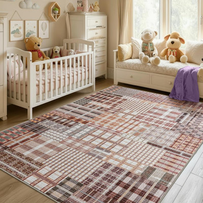 Rectangle 120 cm x 160 cm Plaid Area Rug