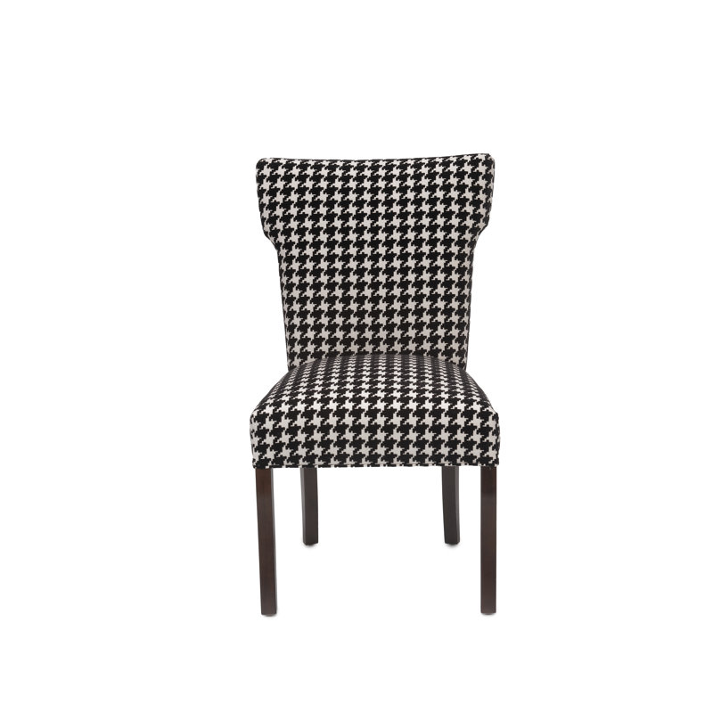 Clermont Wing Back Parsons Chair, Black Velvet, Espresso