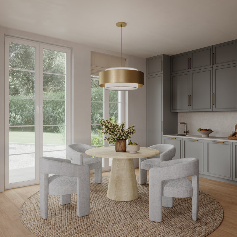 Darlington 5-Piece Dining Set, Gwen Gray Microsuede, Washed