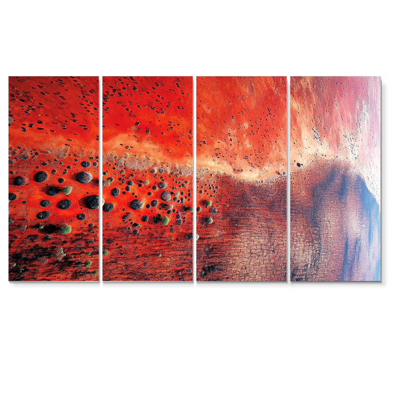 Nikita - Art mural paysage africain 4 pièces, H 28 po x l 48 po