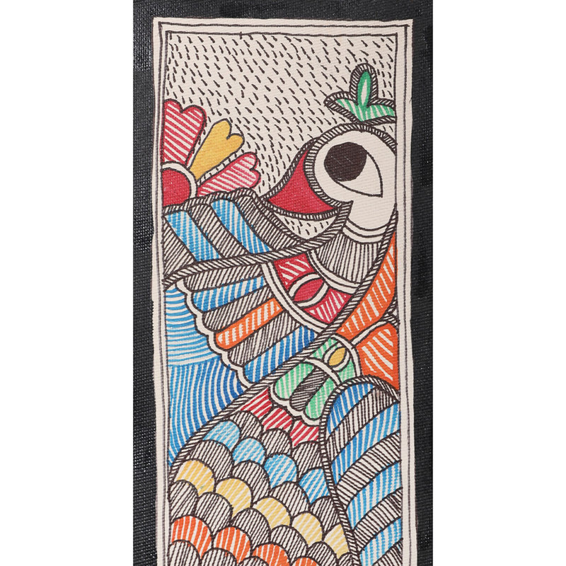Paon et poisson colorés | Papier fait à la main | Par Ajay Kumar Jha
