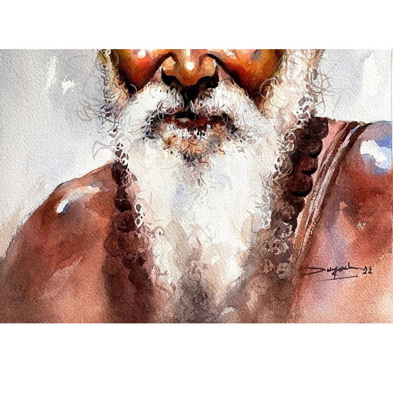 Sauge de la sagesse | Aquarelle de Jugal Sarkar