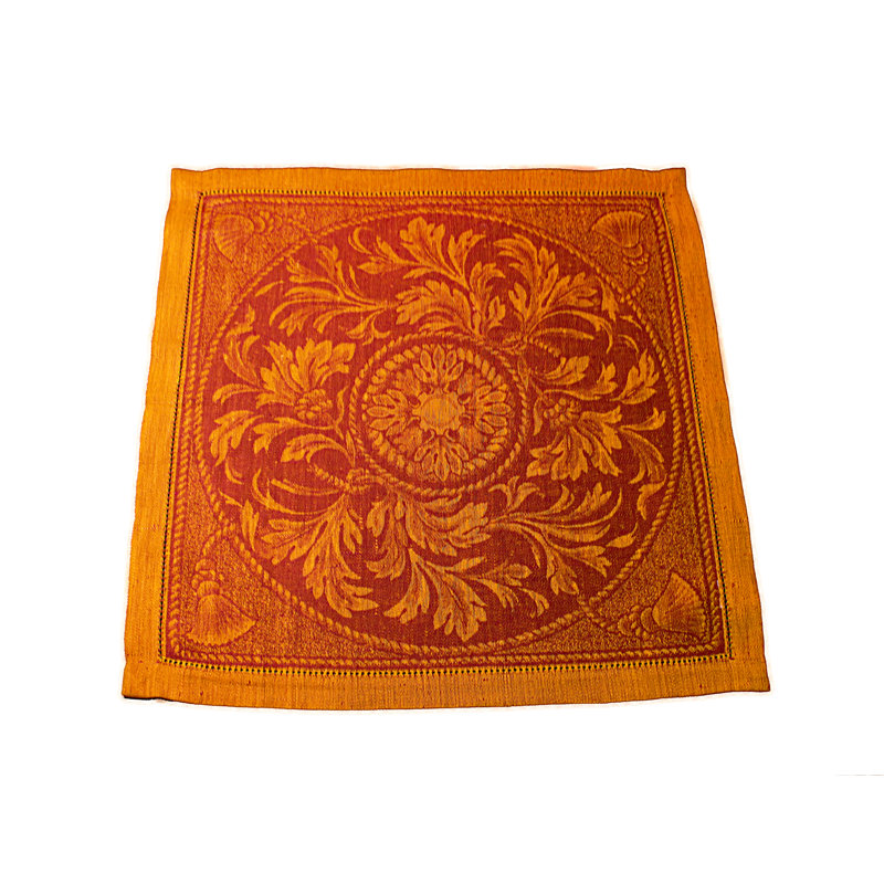 Ensemble 6 serviettes de table en lin, Sienne chaude / safran