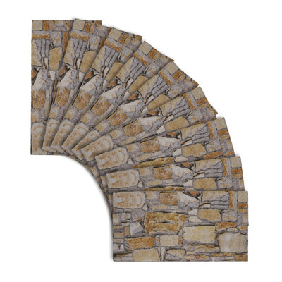 Ensemble de 9 panneaux muraux 3D en fausse pierre 3D (couvre 48 pieds carrés), revêtement mural en mousse 20 po x 40 po pour les murs décoratifs intérieurs et extérieurs