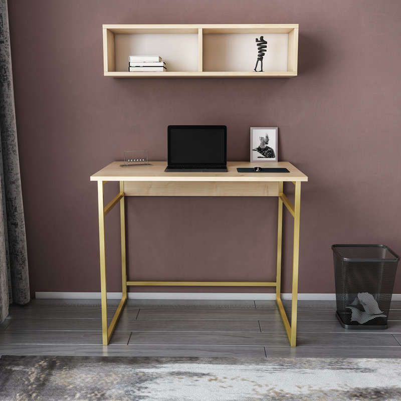 Writing Desk, Oak/Gold