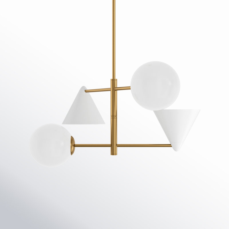 Cosmo 4 - Light Chandelier, 16.12" H x 28" W x 28" D, White