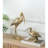 10X15.9X3.7" Standing Crane Figurine, Gold Finish