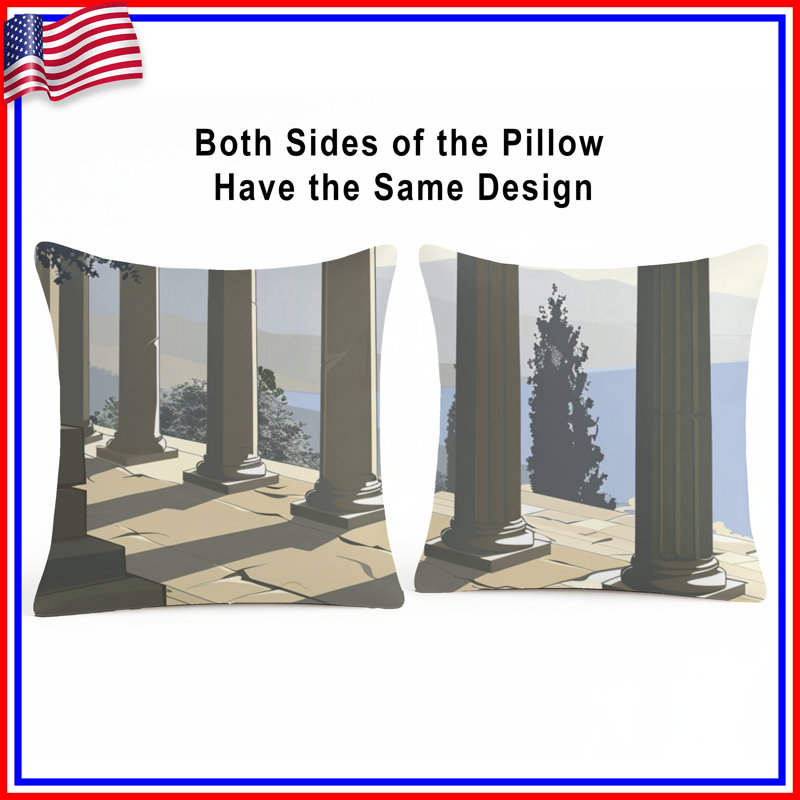 Coussin Columns, coussins double face Architecture, 14 X 14 pouces