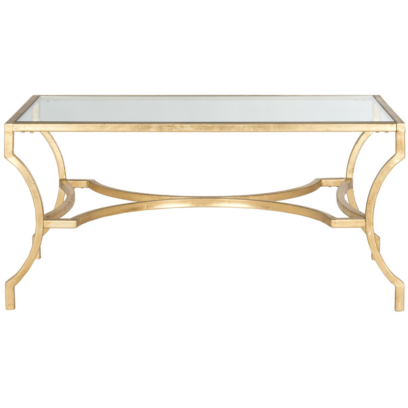 Naida Glass Top Single Coffee Table, Clear, Gold