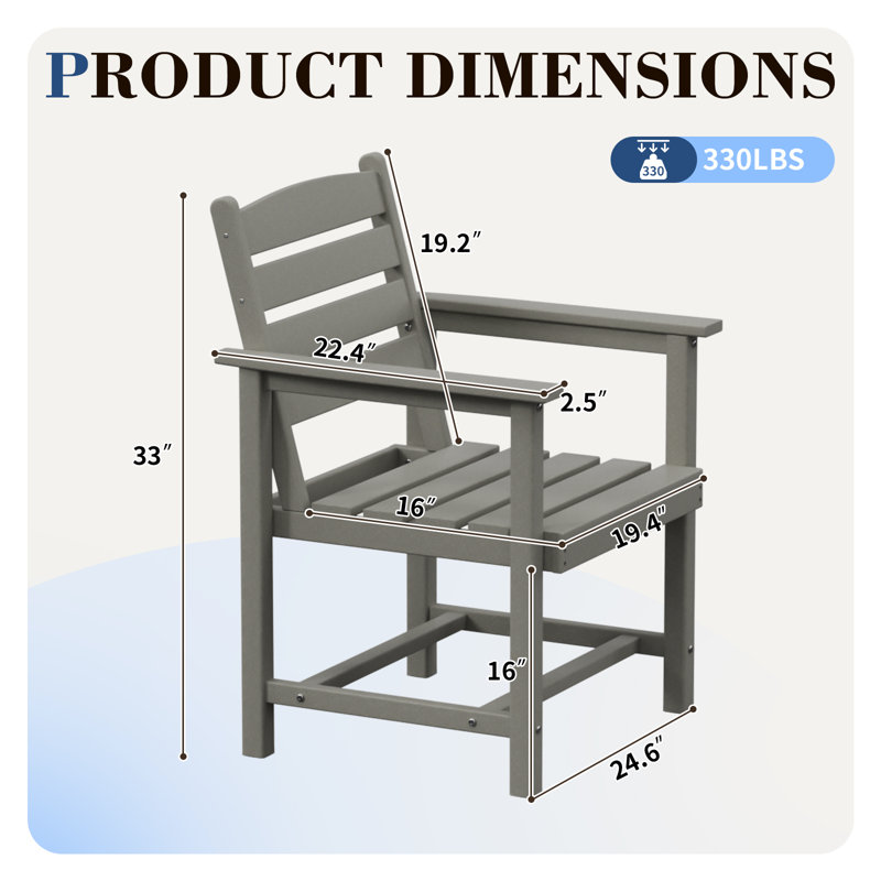  Chaise en PEHD (ensemble de 4), Gris