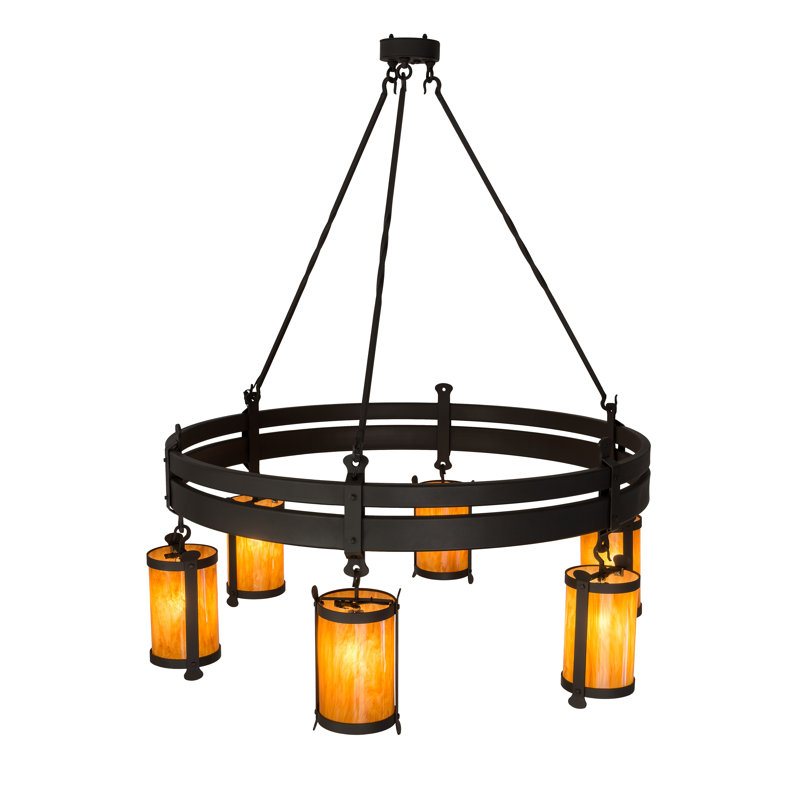 Beartooth 6 - Light Dimmable Wagon Wheel Chandelier