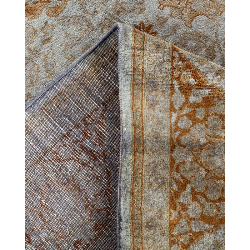 Tapis noué à la main Mazarine, unique en son genre - gris