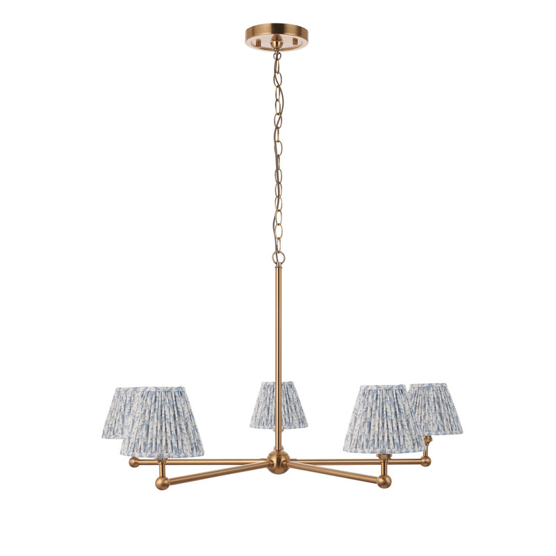 Santiago 5 - Light Waggon Wheel Chandelier, Blue