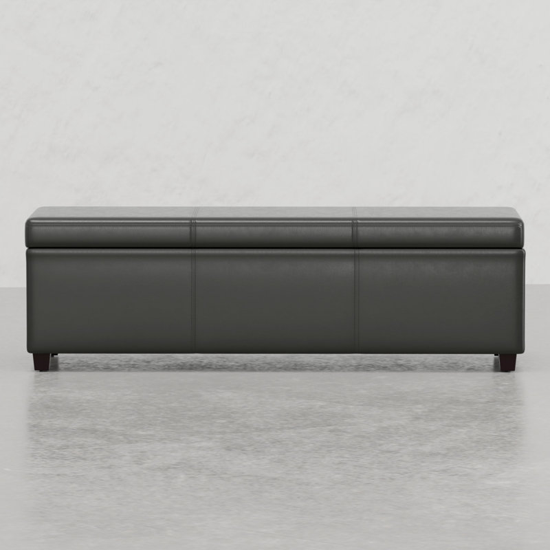 Extra Large Storage Ottoman Bench, Black