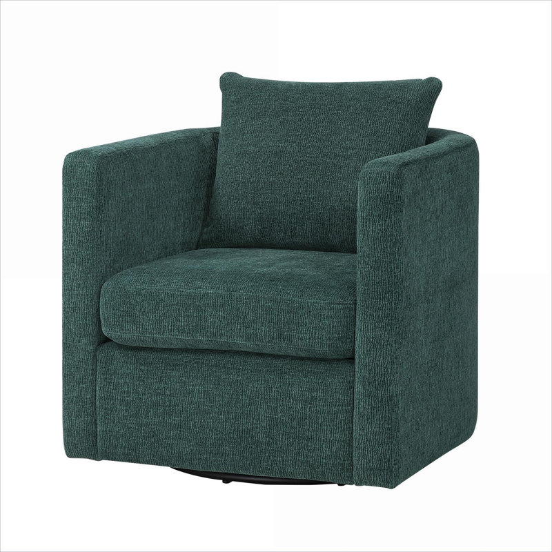 Fauteuil d'appoint compact pivotant à 360 degrés à simple siège, siège rembourré en tissu doux pour les espaces de vie à la maison