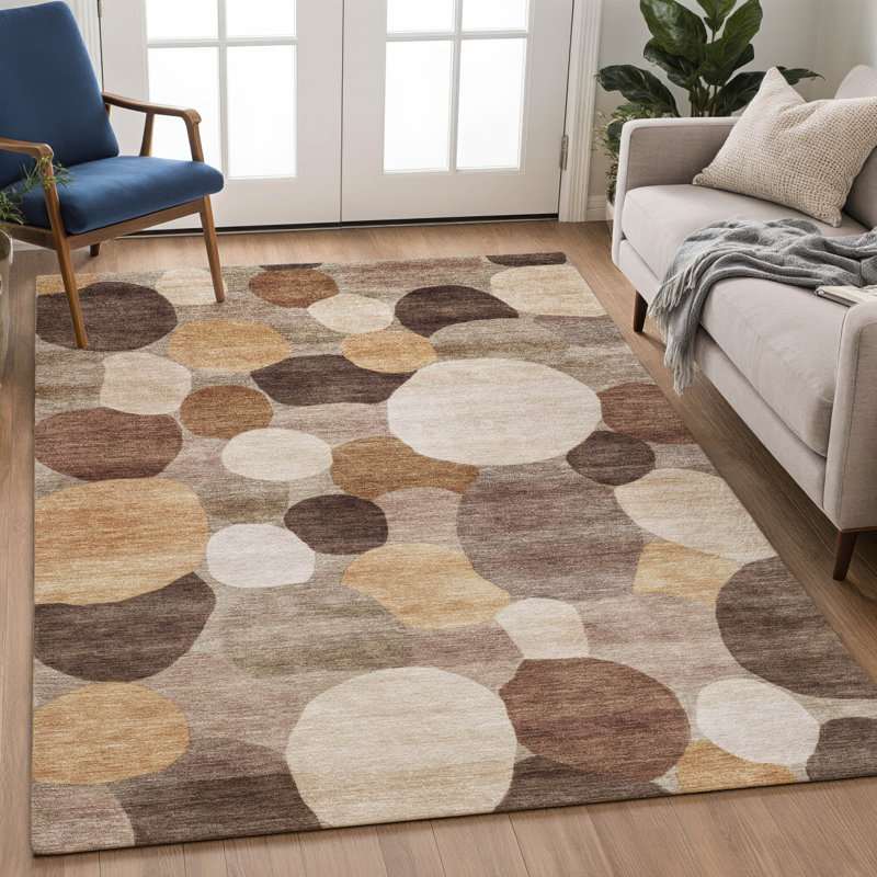 Tapis à pois Premium lavable à la machine AMF2375 Mayfield, Brun, 3 pi x 5 pi