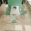 Chaise de salle à manger d'extérieur Pale Green, ensemble de 2 chaises de patio en plastique PP