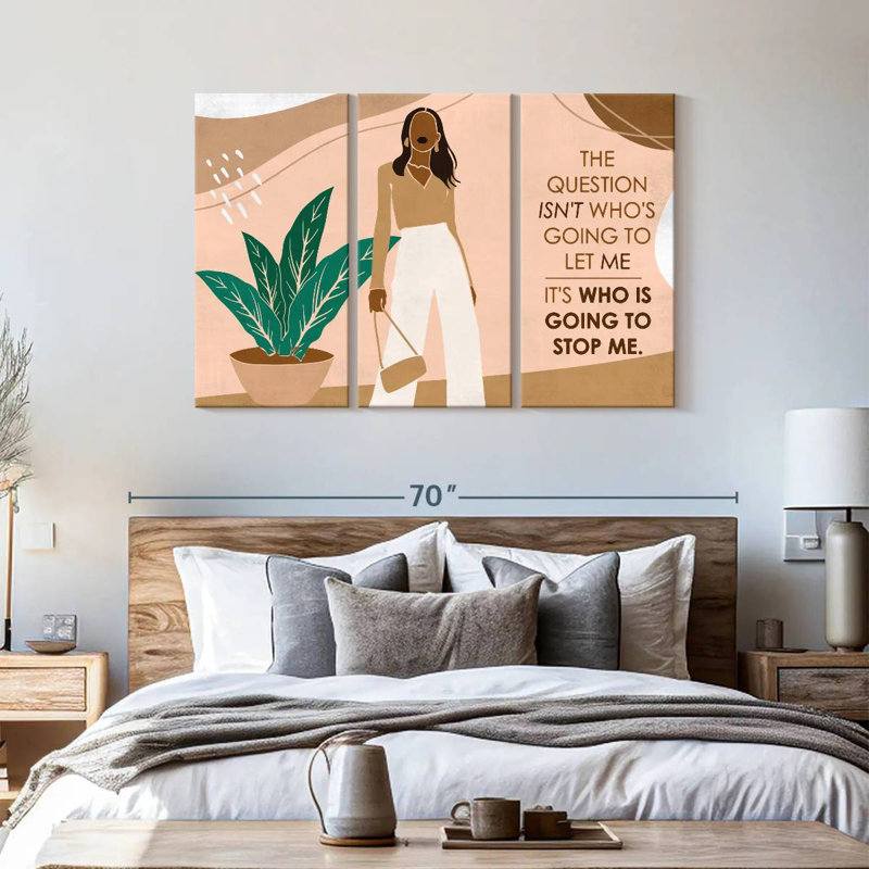 "Women Empowerment Unstoppable Woman III", ensemble de 3 reproductions sur toiles par Jennifer T