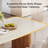 Dining Table With Unique Travertine Slab Top And Semi-Circular Stripe Base （1 item 2 packages）