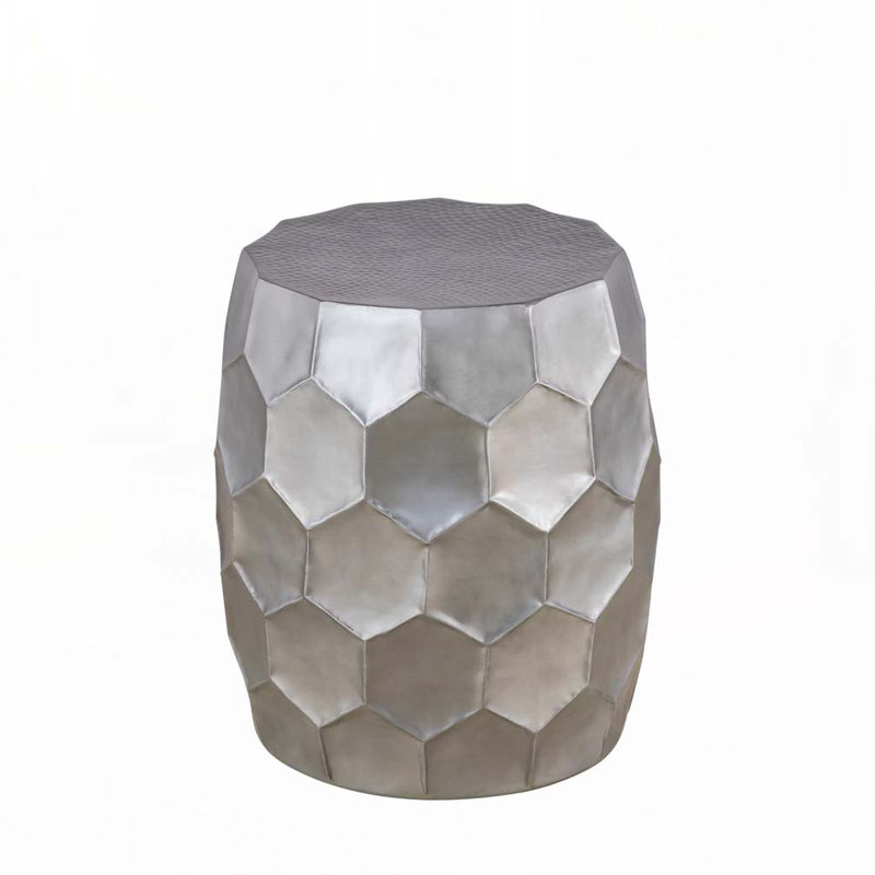 Table basse en métal avec base solide, Argent argent
