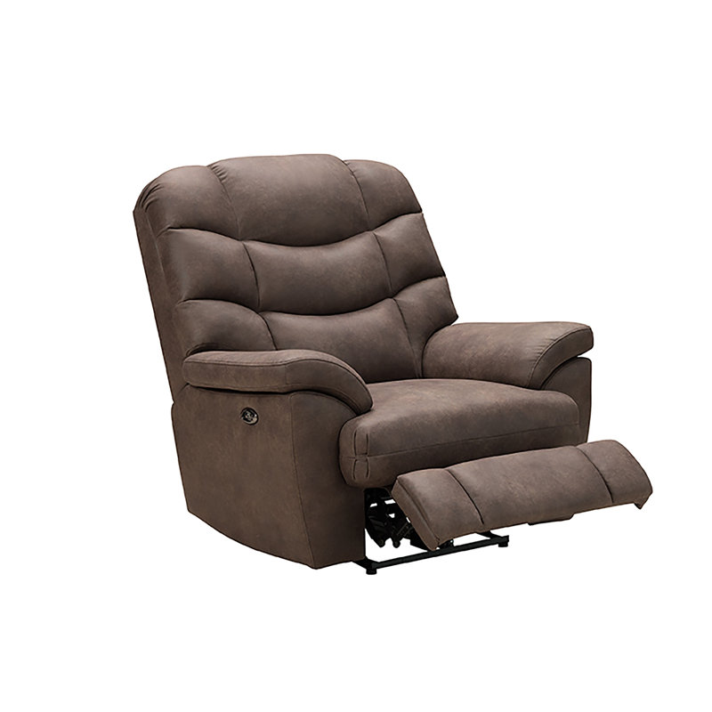 Fauteuil inclinable et oscillant rembourré Sondrea, Café