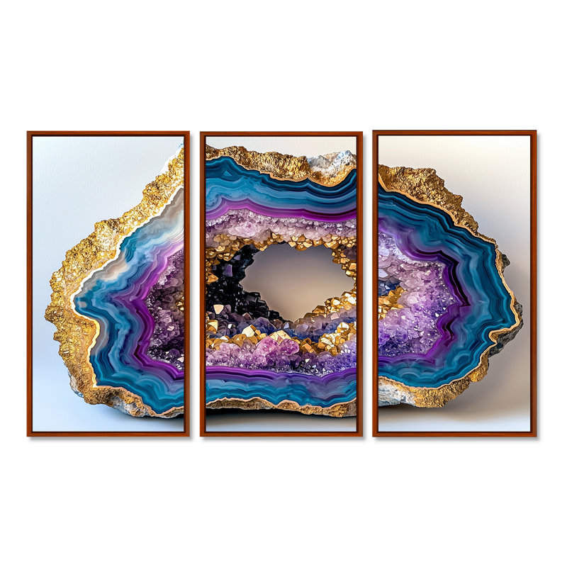 Ensemble de salon Agate Dream River, H 40 po x l 60 po, Reproduction avec cadre flottant, Brun