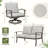 6-Piece Aluminum Patio Conversation Set With Coffee Table, Ottomans And Light Gray Cushions
