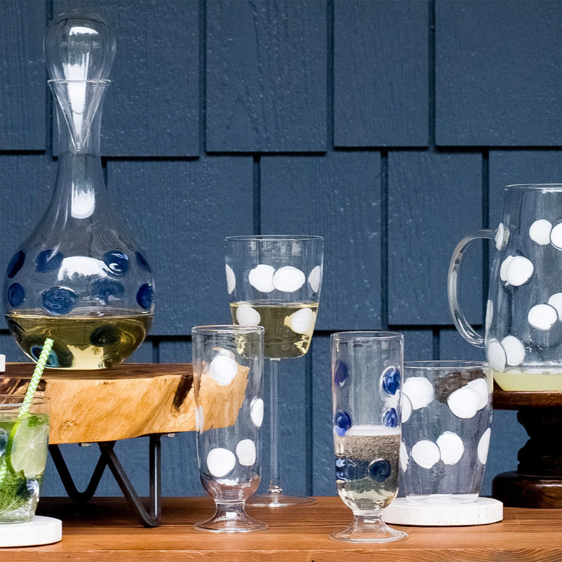 Handmade Drinking Glass, White