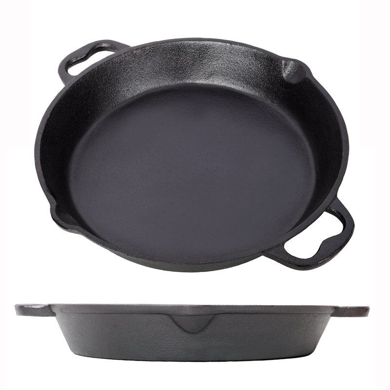 Pre-Seasoned Cast Iron Cookware With Dual Handles - All-Purpose Skillet For Stovetop & Oven, 17.75"