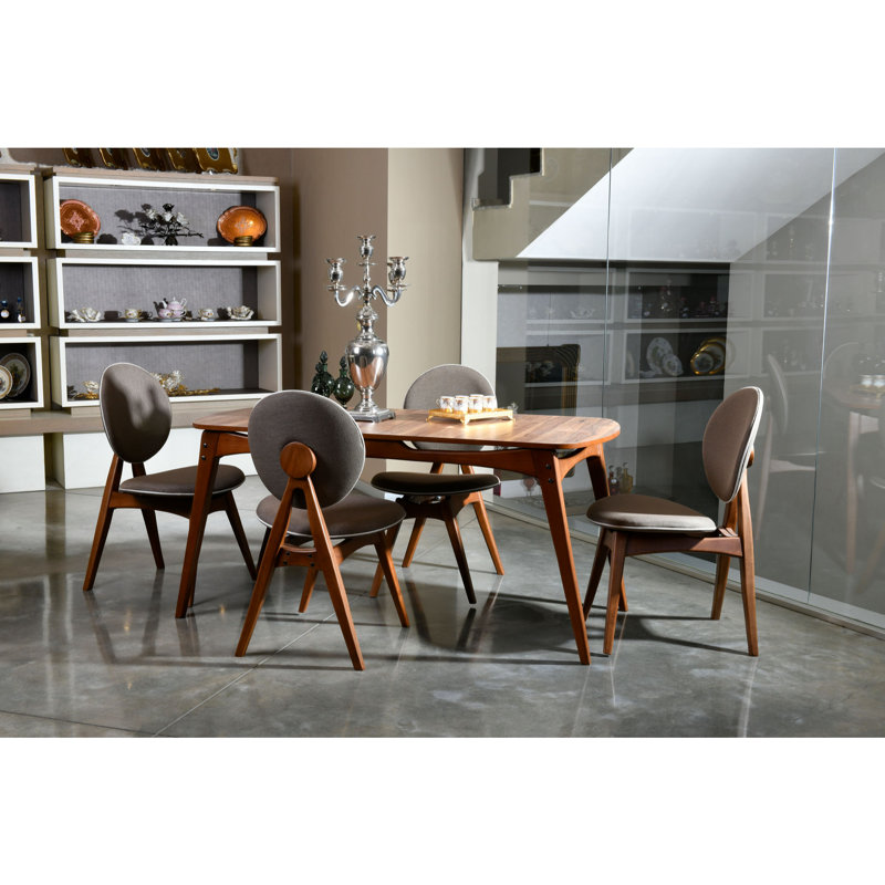 4 - Person Dining Set, Walnut/Brown