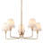 5-Lamp White Gold Fabric Dimmable Pendant Light