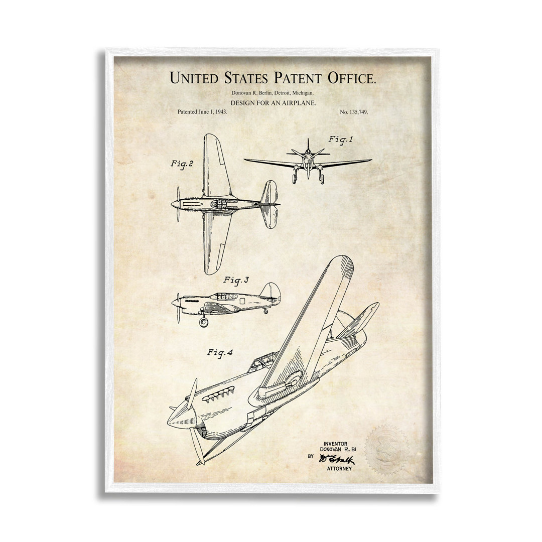 " Vintage Plane Flight Diagram " by Karl Hronek Williston Forge 