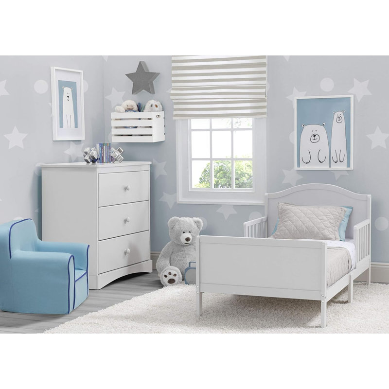 Lit pour tout-petits Bennett Wood - Certifié Greenguard Gold, Blanc