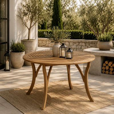 47.25" Round Acacia Wood Dining Table
