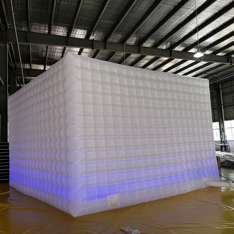 Inflatable Air Cube Tent House with LED Lights for Party Event Exhibition Show