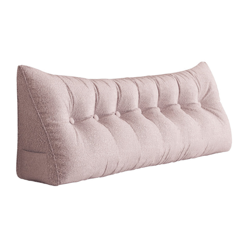 Triangular Backrest Cushion, 50cm H x 200cm W, Solid Colour, Light Pink