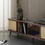 Meuble télé avec verre en rotin de bois-105968771-105968770