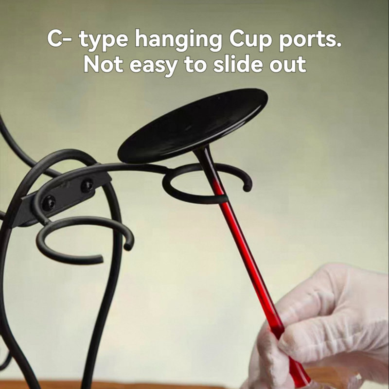 European Solid Wood Red Wine Cup Holder Set - Including U-Shaped Decanter, Creative Hanging Design, Essential For Home Display