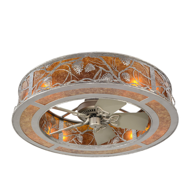 Rustic Lodge 8 - Light Chandelier, Brushed Nickel