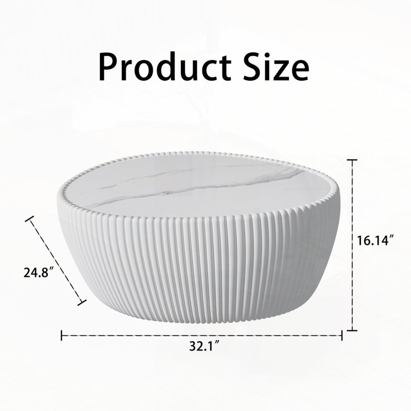 Table basse moderne en cuir fritté, Polyuréthane blanc