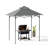 SUNJOY 8' x 5'  Pop up Grill Gazebo Double Tiered Outdoor Gazebo Standing-Height Canopy with Magnetic LED Light, Adjustable Ceiling Height, for BBQ,Picnics, Outdoor Events-110828766