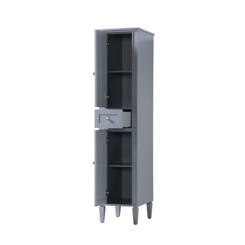 Armoire de rangement pour salle de bain 16 pouces en gris, Gris, 72" H x 16" W x 20" D