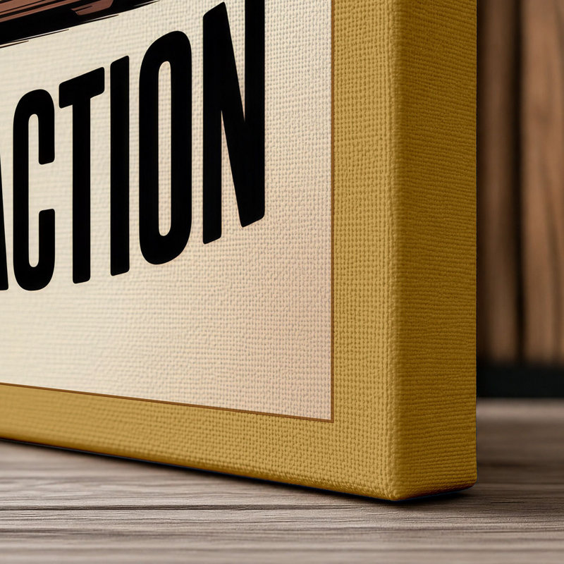 Distraction Typography - Wrapped Canvas, 24x16 - 61.0 x 40.6 cm, Ochre Border