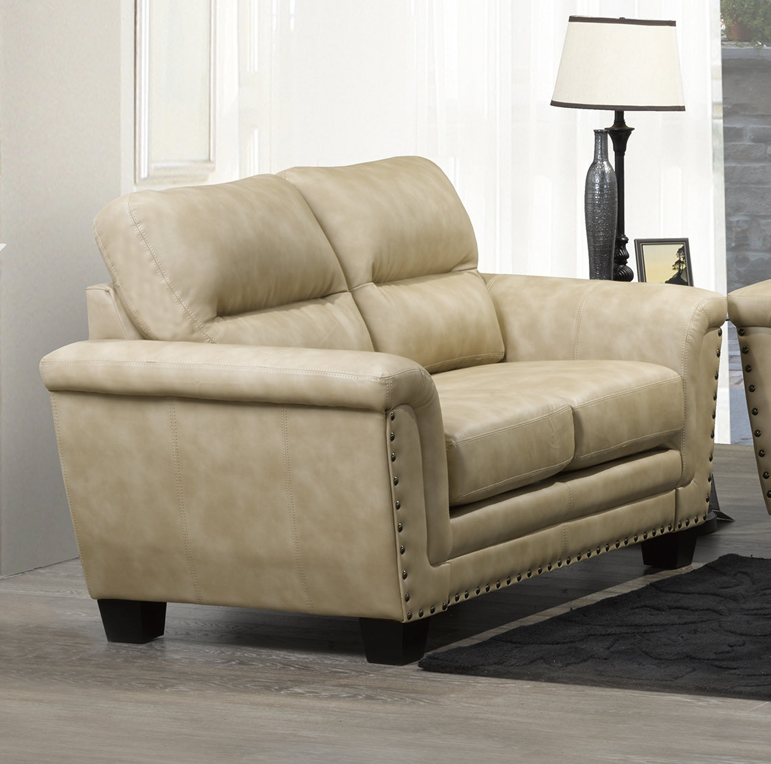 Ebern Designs Proto 66" Faux Leather Flared Arm Loveseat - Wayfair Canada