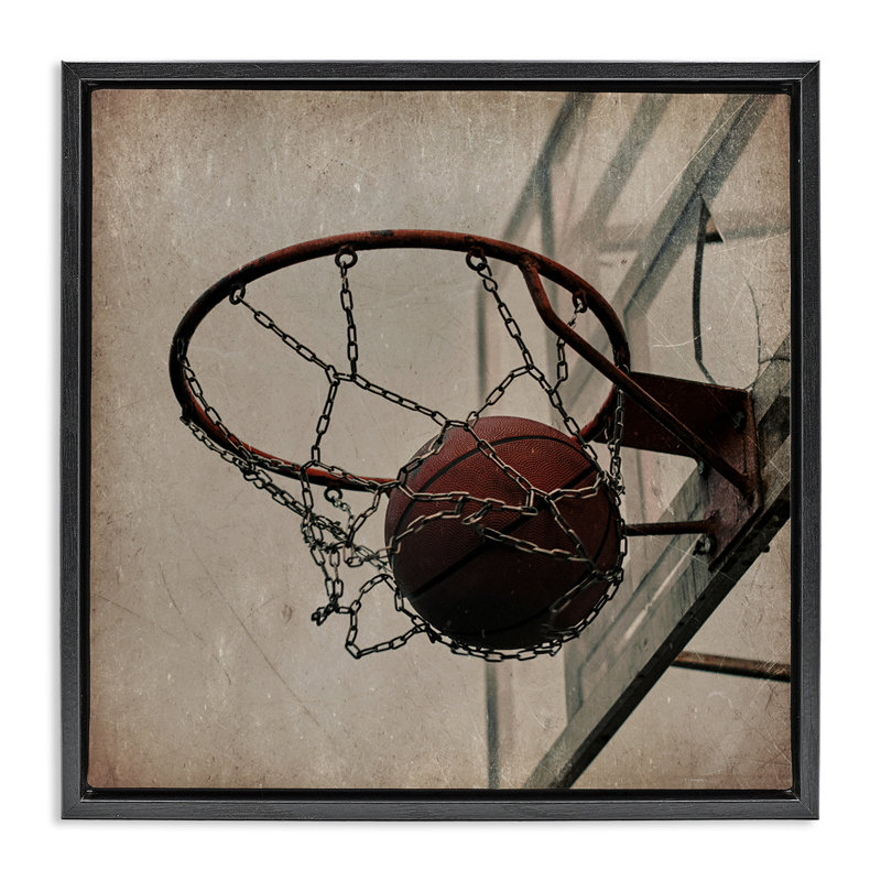 Cadre flottant Be The Ball Basketball, design par Kim Allen, H 18 po x l 18 po, Cadre flottant noir de jais