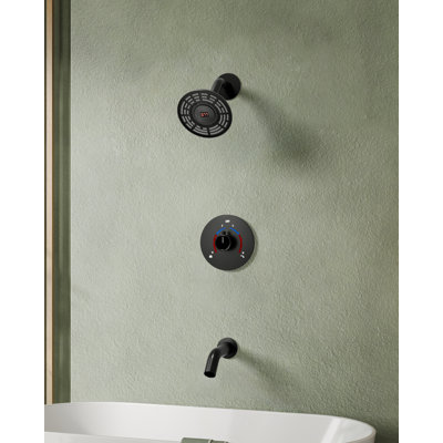 Pressure-Balanced LCD Tub And Shower Faucet with Rough-in Valve