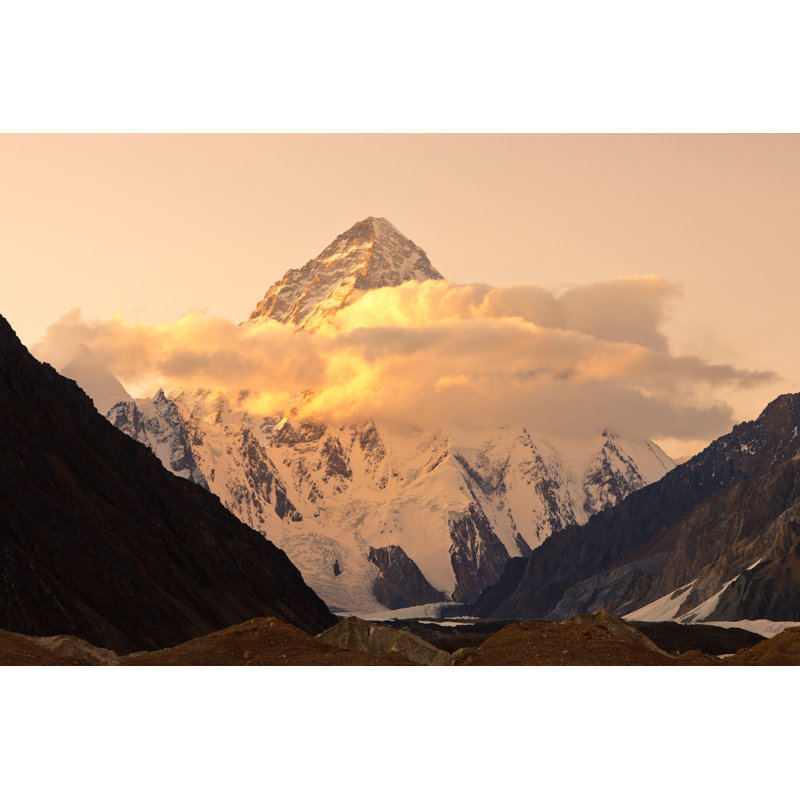 K2 In Pakistan At Sunset - Wrapped Canvas Print, 51cm H x 76cm W x 3.8cm D