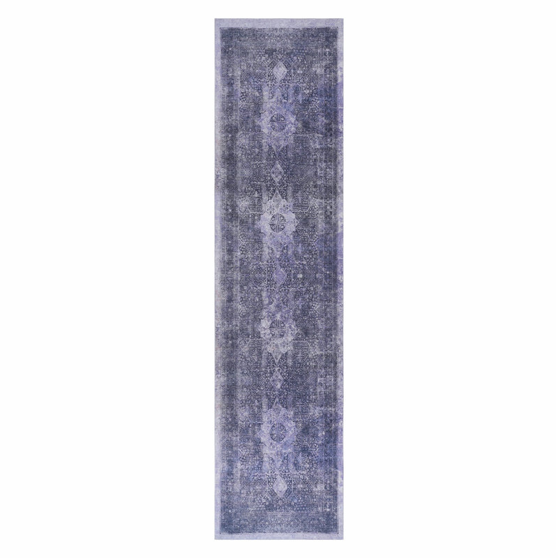 Indoor Washable Rug, Abstract Area Rug, Runner 2'6" x 10'